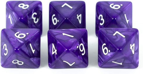 Purple D8 Dice - Pearl Effect - Set of Six...
