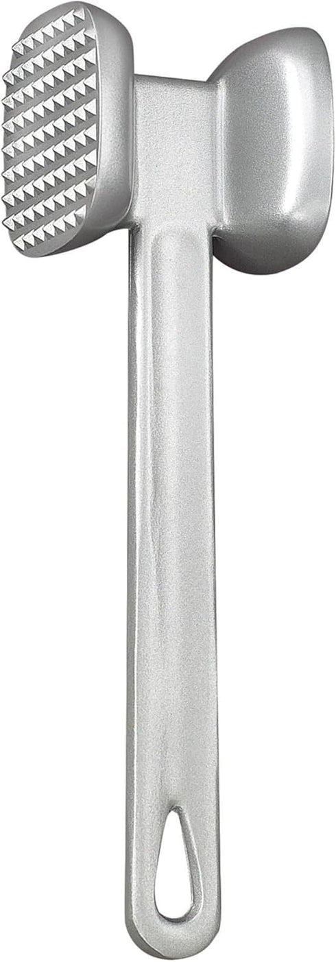 HIC Kitchen Non-Stick Dual-Sided Meat Tenderizer, Toothed and Plain Heads, Silicone-Coated...