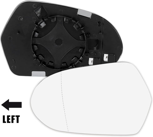 X AUTOHAUX Car Rearview Mirror Glass Replacement with Backing Plate Heated Left Side Driver Side for Audi A6 Quattro S6...