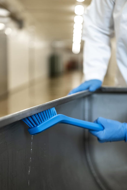 Vikan Narrow Long-Handle Cleaning Brush - Yellow...