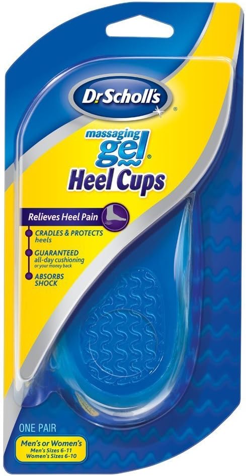 Dr. Scholl's Massaging Gel HEEL CUPS (One Size)// Absorb Shock All Day & Relieve Heel Pain...