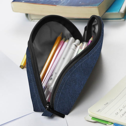 Gloppie 2-PACK Pencil Pouch - Practical Pencil Case, Aesthetic Simple Pencil Bag, Small Pen Holder, Back to School Supplies for Girls Boys, Blue...