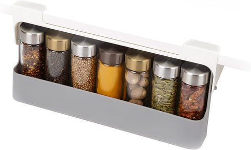 Joseph Joseph Spice Rack Organizer - Under-Shelf Kitchen Cabinet Storage Solution for Spices, Grey...