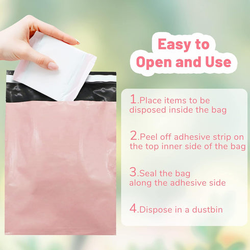 Feminine Sanitary Disposal Bags,100Pcs Personal Disposal Bags for Feminine Hygiene Disposal Bags, Discreet Tampons,Sanitary Pads, Napkins, Panty L...