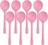 Pack of 100 Pink Extra-Heavy Weight Disposable Plastic Spoons Disposable Flatware Silverware for Soup Dessert Ice Cream Take Out Spoon...