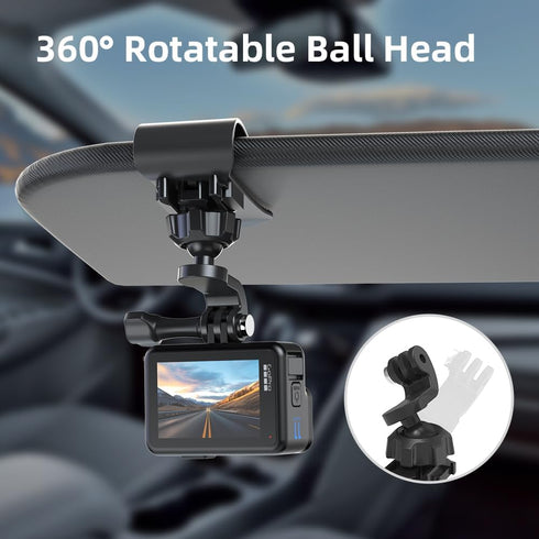 Car Sun Visor Mount VLOG/Video Holder, Quick Clip Mount for Car Sun Visor Compatible with DJI Action 4/3, Insta360, AKASO and More...