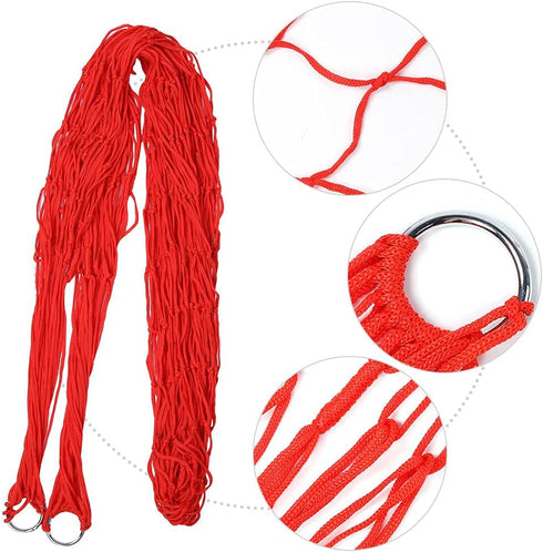 Mesh Hammock, Thick Camping Swing Hammock Safe for Picnic for Hiking(red)...