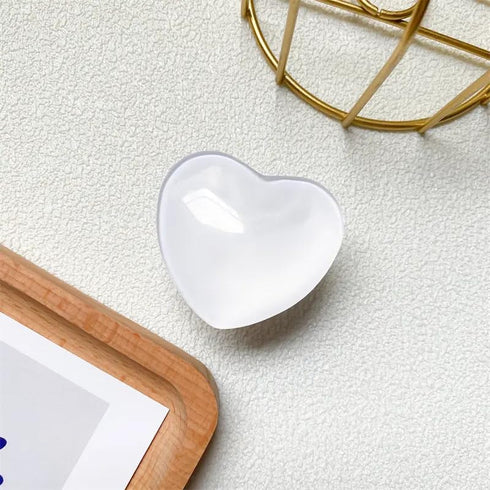 White Heart Phone Holder Stand griptok, Glass, Crystal, Cute, Pretty, Resin, ABS, Acrylic, epoxy(GT-002)......