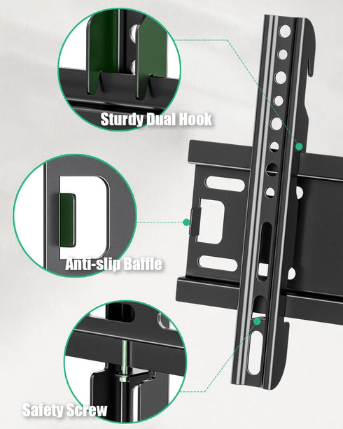Fixed TV Wall Mount for 14-43 Inches Flat Screen TVs, Low Profile TV Mount Bracket Hold Up 55lbs, Wall Mount TV Bracket Flush Mount Space Saving, ...