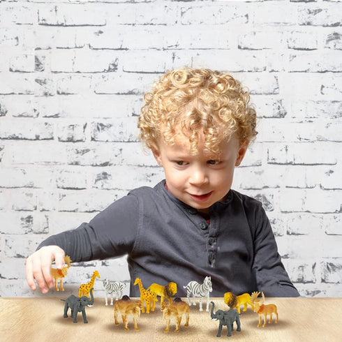 ArtCreativity Safari Animal Figurines Playset for Kids, Set of 12, Assorted Small Animal Figures, Sturdy Plastic Toys, Fun Zoo Theme Birthday Part...