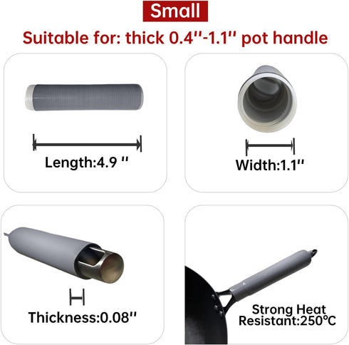 Pot Handle Heat Insulation Cover, Heat Resistant Silicone Pan Handle Sleeve, for Cast Iron Skillet, Frying Pan, Spatula, Knives and Door Handle (G...
