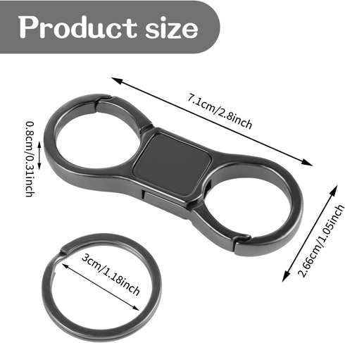 Keychain Quick Release Key Ring Fob Clip with 8 Detachable Keyrings Zinc Alloy Heavy Duty Car Keychain Organizer...
