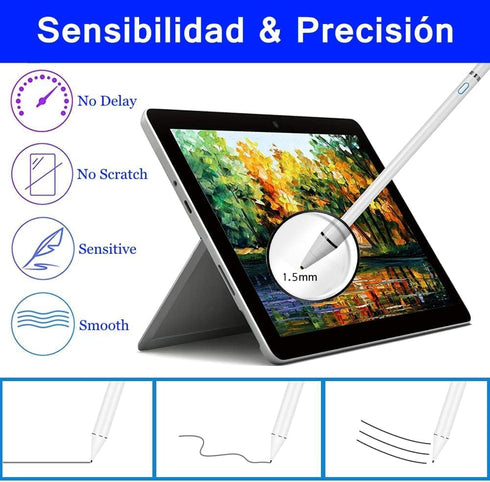 Stylus Pens for Touch Screens, Compatible with iOS/Samsung/Android, 1.5mm Ultra Fine Copper Tips, Sensitive Touch, Rechargeable Stylus Pen with Ar...