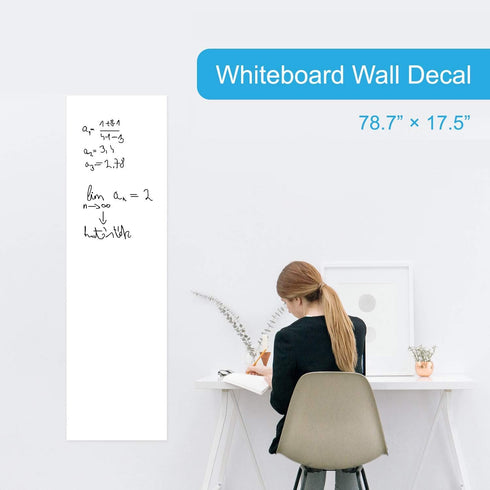 Extra Large Whiteboard Decal Sticker, Self-Adhesive Paper Message Board (6.5 FEET) Peel and Stick Wallpaper with 4 Dry Erase Markers, Size 17.7” X...