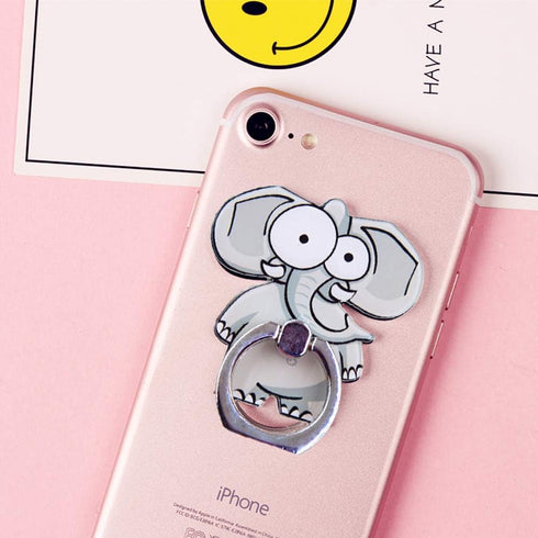 ZOSTLAND 3PCS Funny Zebra Elephant Giraffe Phone Ring Universal 360°Adjustable Case Finger Grip Stand Holder Desk Stent Mount Hook Compatible with...