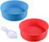 Round Silicone Cake Pan Baking Mold 6 Inches - Set of 2 - BPA-Free - Kitchen Baking Tool Red and Blue with Egg White Separator...