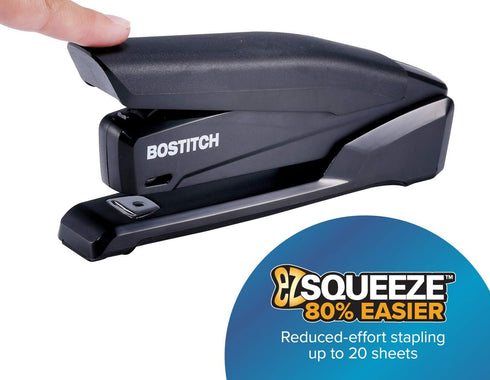 Bostitch Office Executive 3 in 1 Stapler, includes 210 Staples and Integrated Staple Remover, One Finger Stapling, No Effort, 20 Sheet Capacity, S...