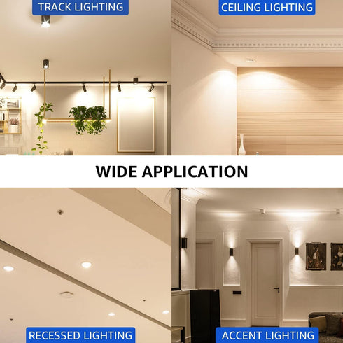 MASTERY MART LED GU10 LED Light Bulbs, 50 Watt Halogen Equivalent, 4.5W Dimmable, MR16 Spot G10 LED Flood Light Bulbs Replacement for Recessed Tra...