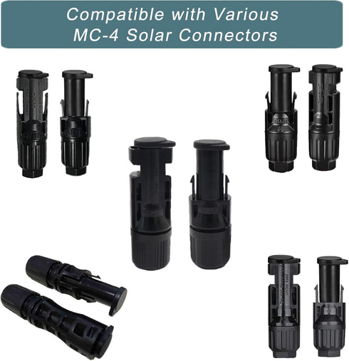 Solar Connector Caps, IP67 Solar Panel Connector Cap Weather Resistant Dust Male and Female Cap for MC-4 Solar Connectors (5 Pairs)...