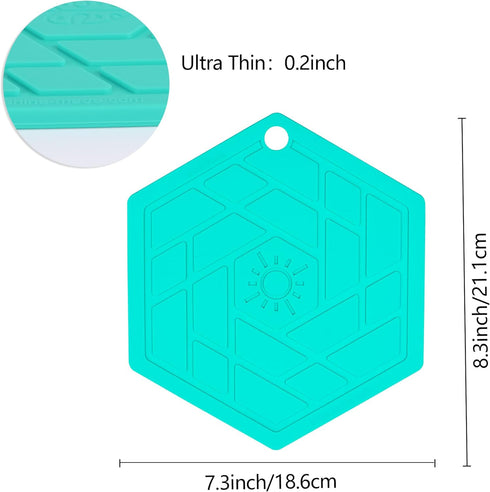Trivet Mat, Set of 3 Silicone Pot Holder, Hot Pads, Potholder for Pots and Pans (Aqua Saltwater)...