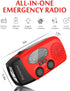 Solar Emergency Hand Crank Weather Radio, Portable Self Powered NOAA AM/FM Radios with SOS Alarm LED Flashlight 2000mAh Smart Phone USB Charger fo...