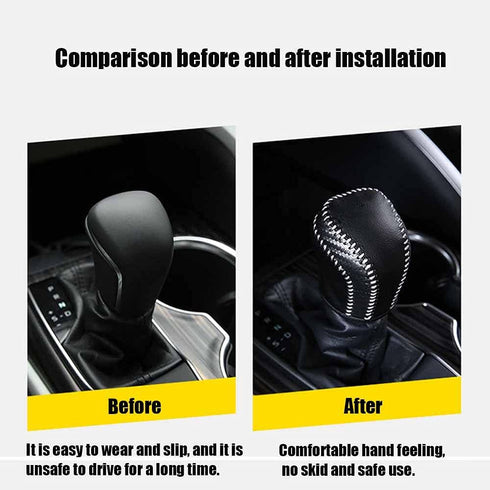 Rifoda for Camry Leather Gear Shift Knob Cover Trims Fit for Toyota Camry 2018 2019 2020 2021 Interior Accessories Protective Cover Decoration Bla...