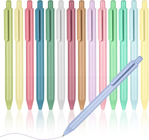 AUAUY Colored Retractable Gel Pens, 15PCS Cute Retractable Quick Dry Gel Ink Pen, Cute Pens 0.5mm Medium Point Quick Drying for Writing Drawing Jo...