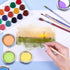 DOITOOL 12 PCS Stainless Steel Painting Color Palette, with Mouth 2 inch Painting Trays Makeup Palette Watercolors Small Round Mixing Palette Pain...