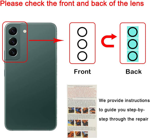 2 Set Back Camera Lens Replacement for Samsung Galaxy S22 and 22+ Plus with Professional Repairing Tool Kit and Installation Instruction......