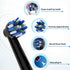 8pcs Replacement Heads Compatible with Oral B Electric Toothbrush, 4pcs Precision Clean and 4pcs Cross Clean Brush Heads, Black...