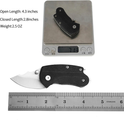 Small Folding Pocket Knife, G10 Handle Small EDC Knife, 1.8 Inch Blade Mini Keychain Knife with Bottle Opener, Perfect EDC Tool for Women Teens Me...
