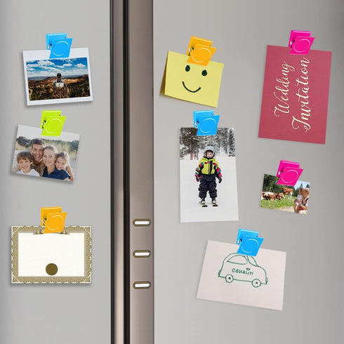 12-Piece Fridge Magnets Magnetic Clips, Refrigerator Magnet Metal Clip Memo Note Clip Paper Clamp Great to Whiteboard Wall Fridge Kitchen Calendar...