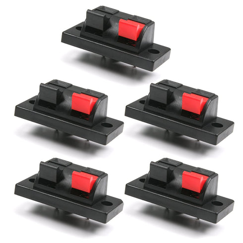 Fielect 5Pcs Spring Speaker Terminal Clip 2 Way Speaker Spring Connection Clip Jointing Clamp Jack Socket Push Release Connector Speaker Terminal ...