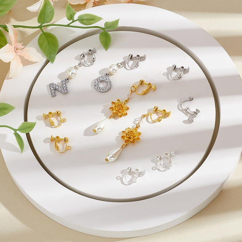 PH PandaHall 36 Pcs Brass Screw Back Clip-on Earring Component 17x13.5x5mm for Non-Pierced Ears 3 Colors...