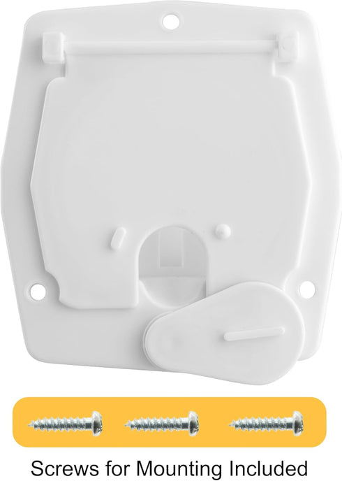 RV Square Electrical Cable Hatch for 30 Amp Cords (White)...