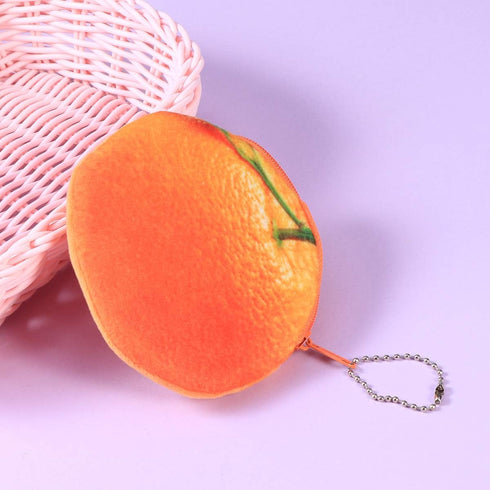 Zip Around Wallet Mini Wallet Kid Coin Purse Keychain Wallet Pouch Fruit Purse Novelty Purses for Women Orange Mini Purse Coin Pouch for Keychain ...