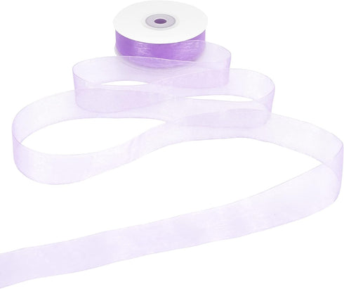 HUIHUANG Organza Ribbon 1 inch Purple Sheer Chiffon Ribbon for Cake Boxes Wedding Invitations Gift Wrapping Floral Bouquet Gift Basket Bows DIY Cr...