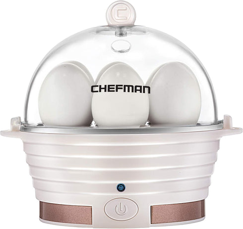 Chefman Electric Egg Cooker Boiler, Rapid Poacher, Food & Vegetable Steamer, Quickly Makes Up To 6, Hard, Medium or Soft Boiled, Poaching/Omelet T...