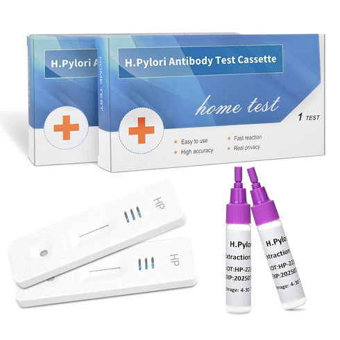 Helicobacter Pylori Stool 2 Test Kits, H. Pylori?h. Pylori Stool (Antigen)10-15 Minutes of Quick Home Testing, The Result is Highly Accurate, Easy...