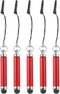 MECCANIXITY 5pcs Metallic Stylus Pen Retractable Aluminum Alloy Mini Capacitive Pens for Universal All Touch Screen Devices, Red......
