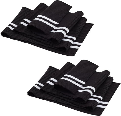BENECREAT 2Pcs Elastic Fiber Ribbing Fabric, Black Stripes Pattern Knitted Waistband Knit Ribs Welts, Cuffs, Neck Bands for Trimming and Edging Ga...