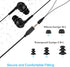 AGPTEK IPX8 Waterproof in-Ear Earphones, Coiled Cable Swimming Earbuds with Stereo Audio Extension Cable, Wired, Black......