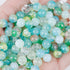 Niziky 100PCS Glass Beads for Jewelry Making, Mix 8MM Green Crackle Lampwork Glass Beads Aurora Crystal Beads Matte Gemstones Spacer Beads Kits fo...