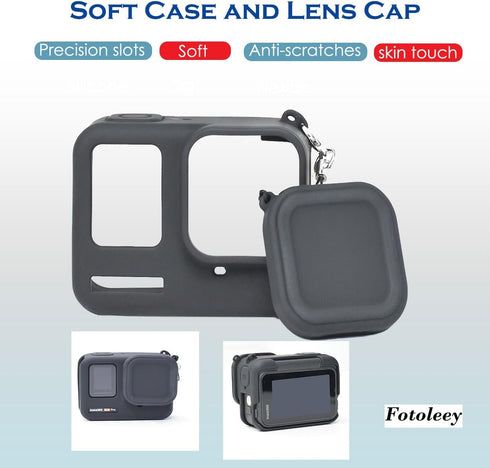 Fotoleey Silicone Case Screen Protector Lens Protector and Lens Cap for Insta360 ace pro...