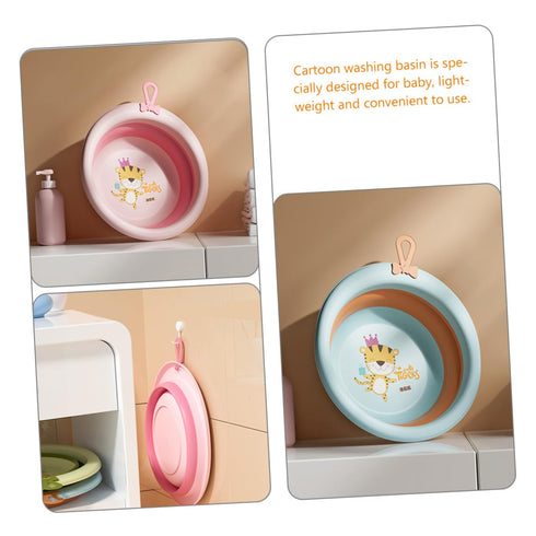 2pcs Baby Folding Washbasin Infant Washing Basin Infant Face Bathtub Travel Collapsible Basin Foldable Basin for Infant Baby Face Basin Wash Basin...
