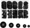 100 Pcs Black Buttons, Black Buttons for Crafts, 4-Hole Buttons for Sewing, 5 Sizes, Buttons Black, Shirt Buttons, Black Button, Small Black Butto...