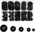100 Pcs Black Buttons, Black Buttons for Crafts, 4-Hole Buttons for Sewing, 5 Sizes, Buttons Black, Shirt Buttons, Black Button, Small Black Butto...