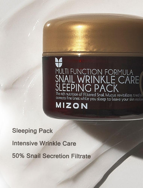 MIZON Snail Line, Snail Wrinkle Care Sleeping Pack, Nourishing mask, Firming mask, for damaged skin, anti-wrinkle care, (2.7 FL oz)...