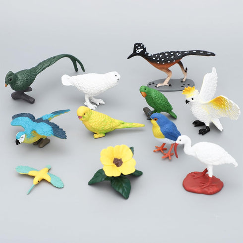 ONEST 13 Pieces Mini Bird Figurines Playset Hand Painted Tiny Birds Realistic Detailed Resin Bird Figures Toys Small Bird Figurines for Kids Adult...
