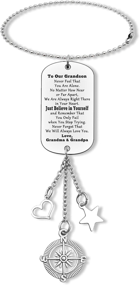 Grandson Gifts from Grandma Car Hanging Ornament Gifts for Grandson from Grandma Car Mirror Hanging Accessories Gift for Grandson to Our Grandson ...